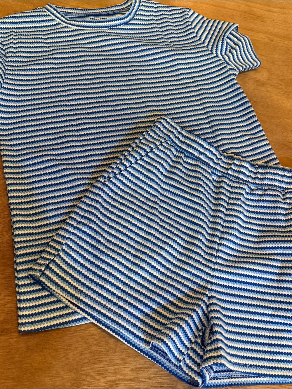 NWT Striped 2-Piece Set Top Shorts with Pockets Amazon Lounge Size Medium M